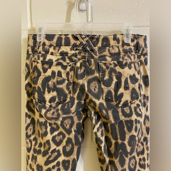 SOLD!!! Tripp NYC vintage goth punk 2000’s leopard print skinny jeans - Picture 6 of 7